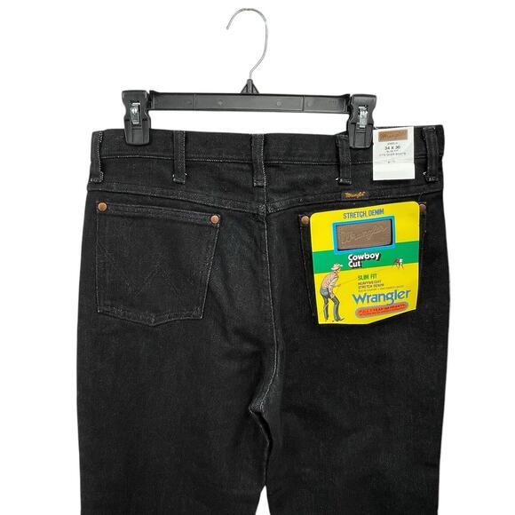 NWT Wrangler Jeans Cowboy Cut Slim Fit Heavyweight Stretch 938 Black 34 X 30 - Picture 8 of 11